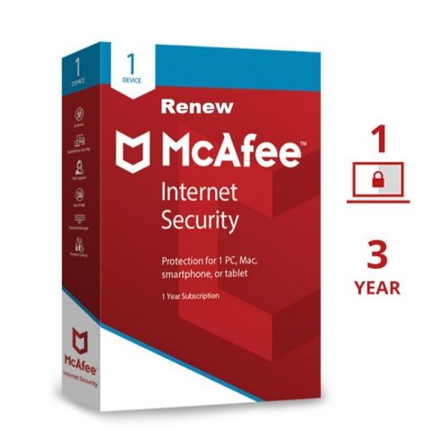 Buy McAfee Internet Security 1PC 3 Year renewal