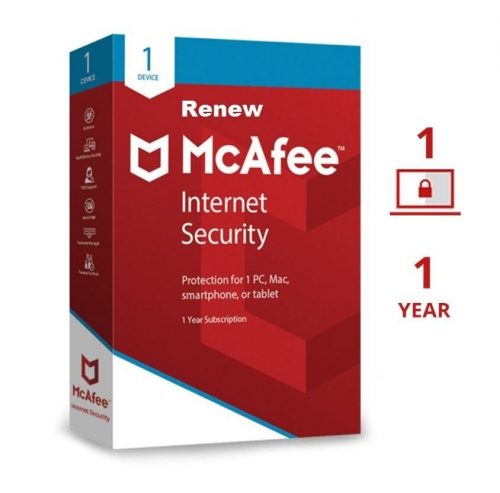 Renew McAfee Internet Security 1PC 1 Year