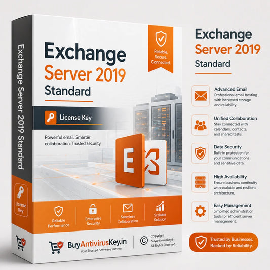 Exchange Server 2019 Standard License box image for business email server solution with secure communication and mailbox management