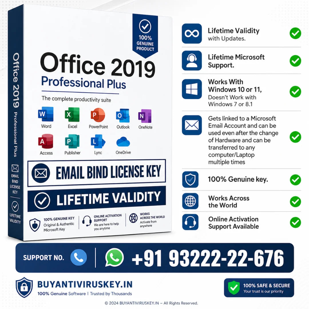 Microsoft Office 2019 Pro Plus - Email Bind License Key LIFETIME VALIDITY