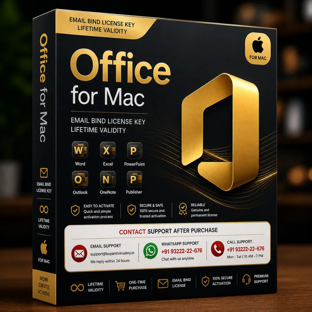 Box for Office for Mac software with gold and black design