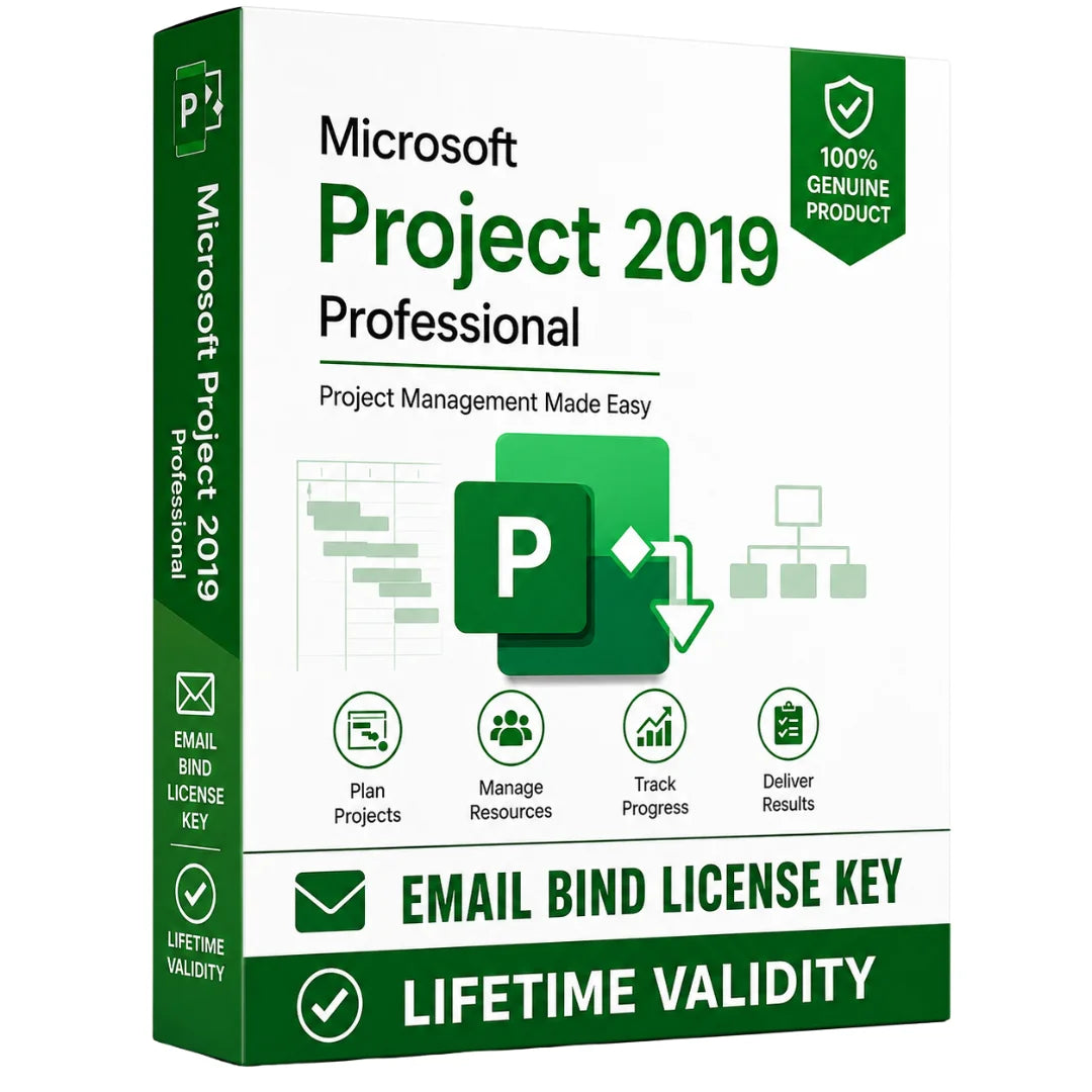 Microsoft Project 2019 - Email Bind License Key Lifetime Validity