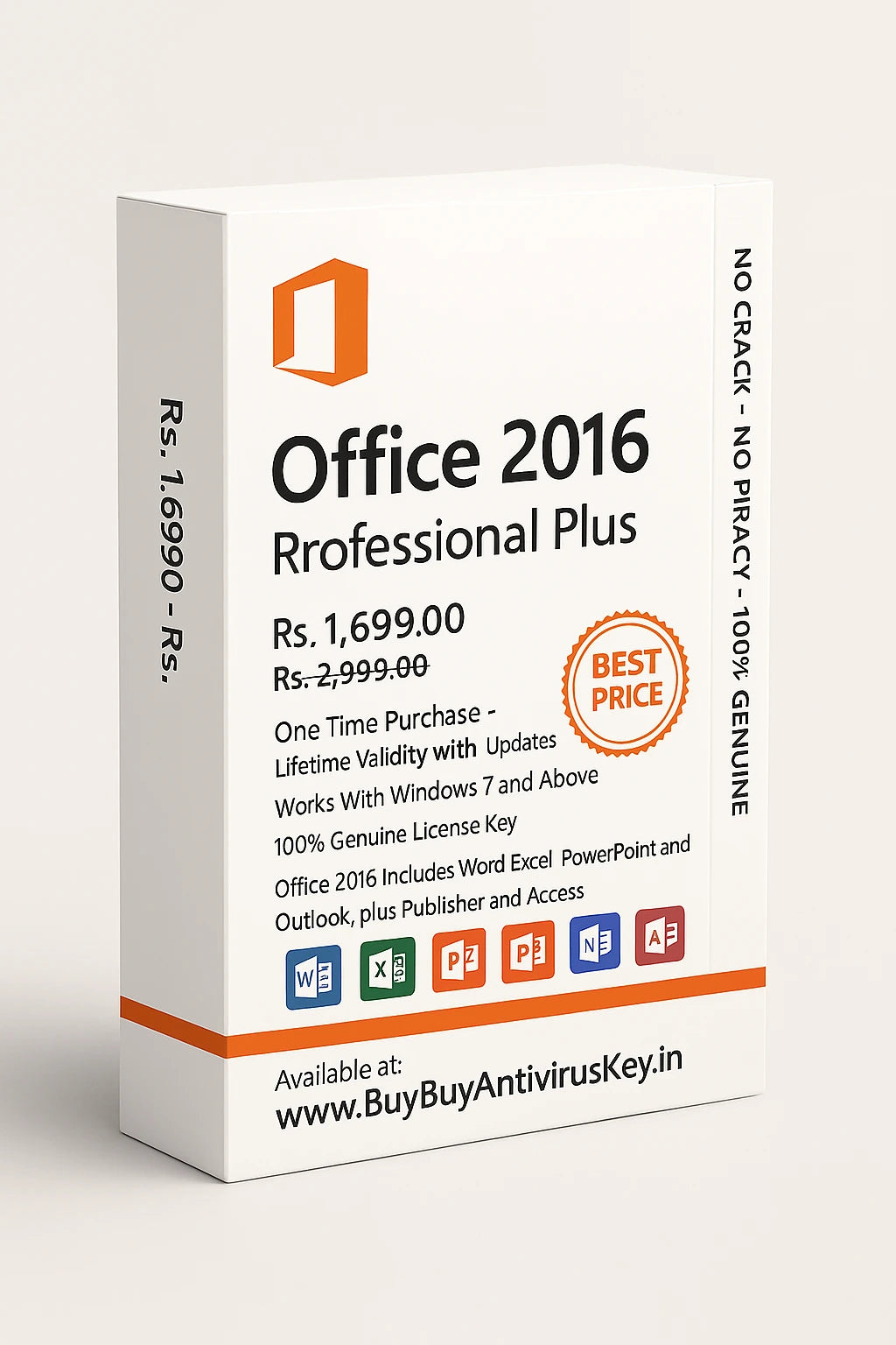 Office 2016 Professional Plus Lifetime License Box – Includes Word, Excel, PowerPoint, Outlook, Publisher, Access – Compatible with Windows 7 & above – 100% Genuine Digital Key – Buy Now at BuyAntivirusKey.in for ₹1,699