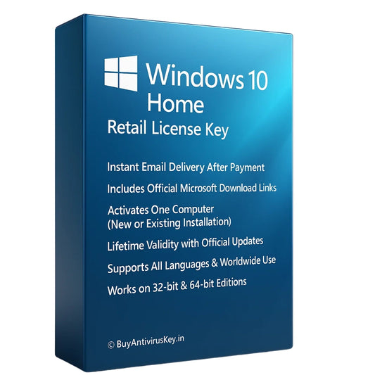 Windows 10 Home Retail Key Box Instant Email Delivery & Official Updates
