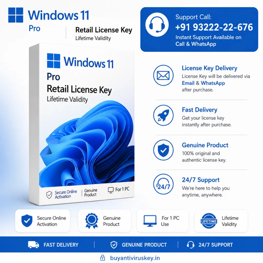 Windows 11 Pro Retail Key - Lifetime Validity