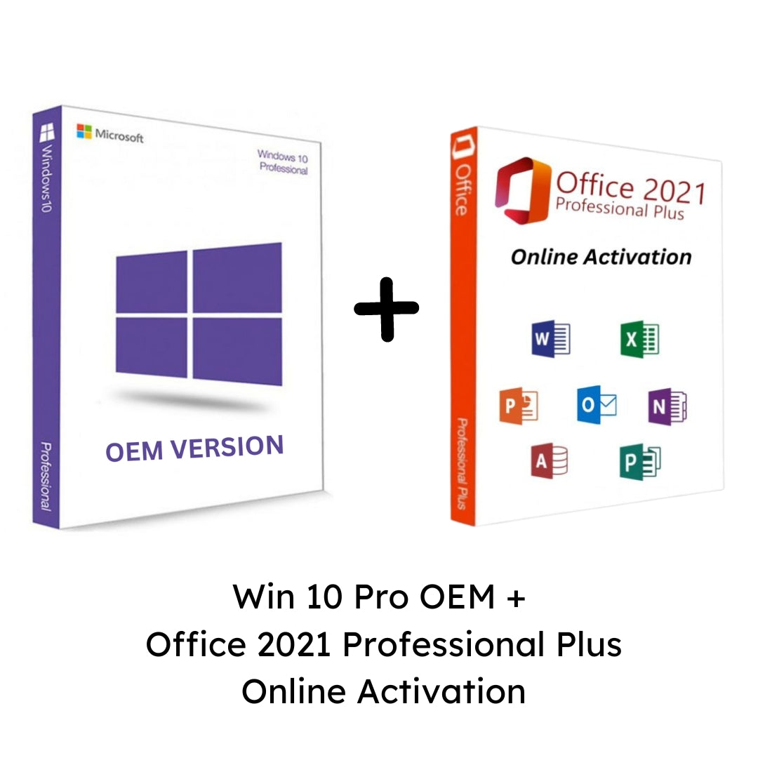 Windows 10 Pro OEM Office 2021 Professional Plus Online Activation (Combo Offer)