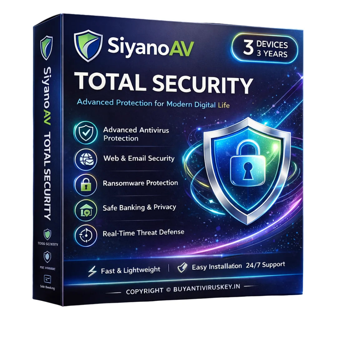 SiyanoAV Total Security software package box on a white background