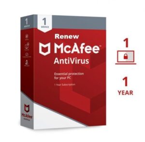 Renew McAfee Antivirus 1 User 1 Year
