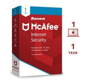 Renew Mcafee Internet Security 1 User 1 Year